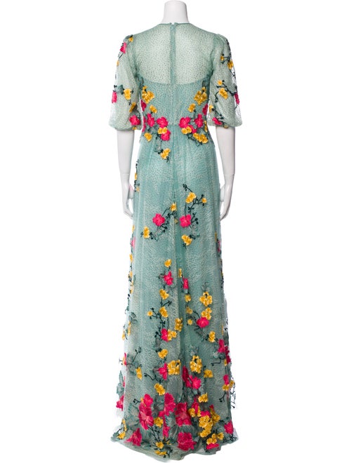 Costarellos Floral Print Long Dress