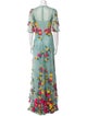 Costarellos Floral Print Long Dress