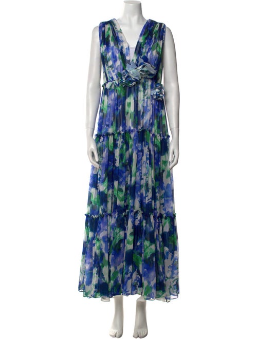 Costarellos Printed Long Dress