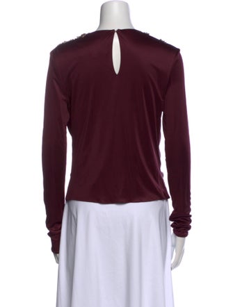 Costarellos V-Neck Long Sleeve Blouse