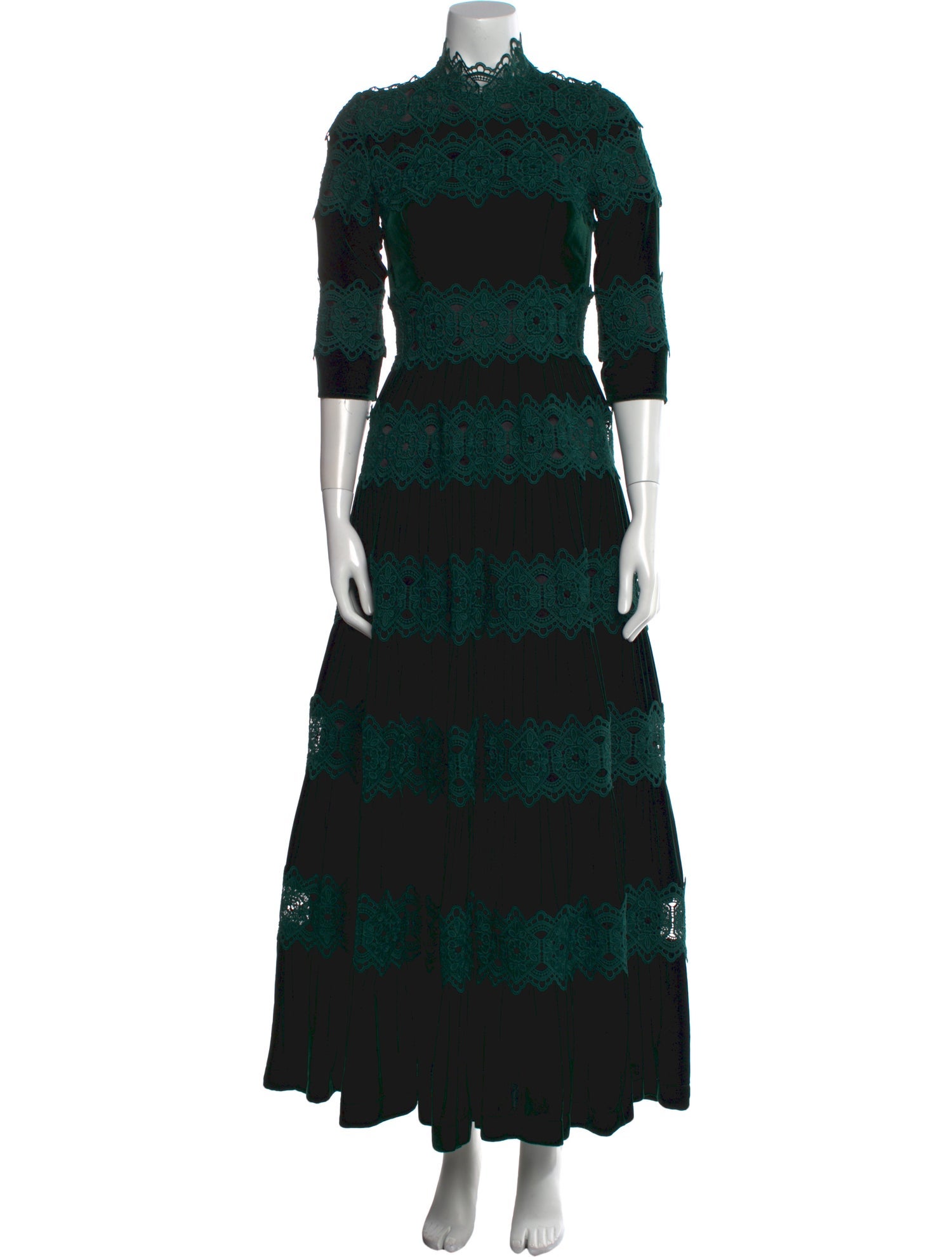 Costarellos Lace Pattern Long Dress