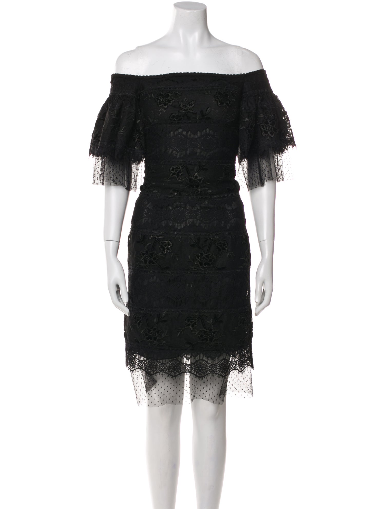 Costarellos Lace Knee-Length Dress