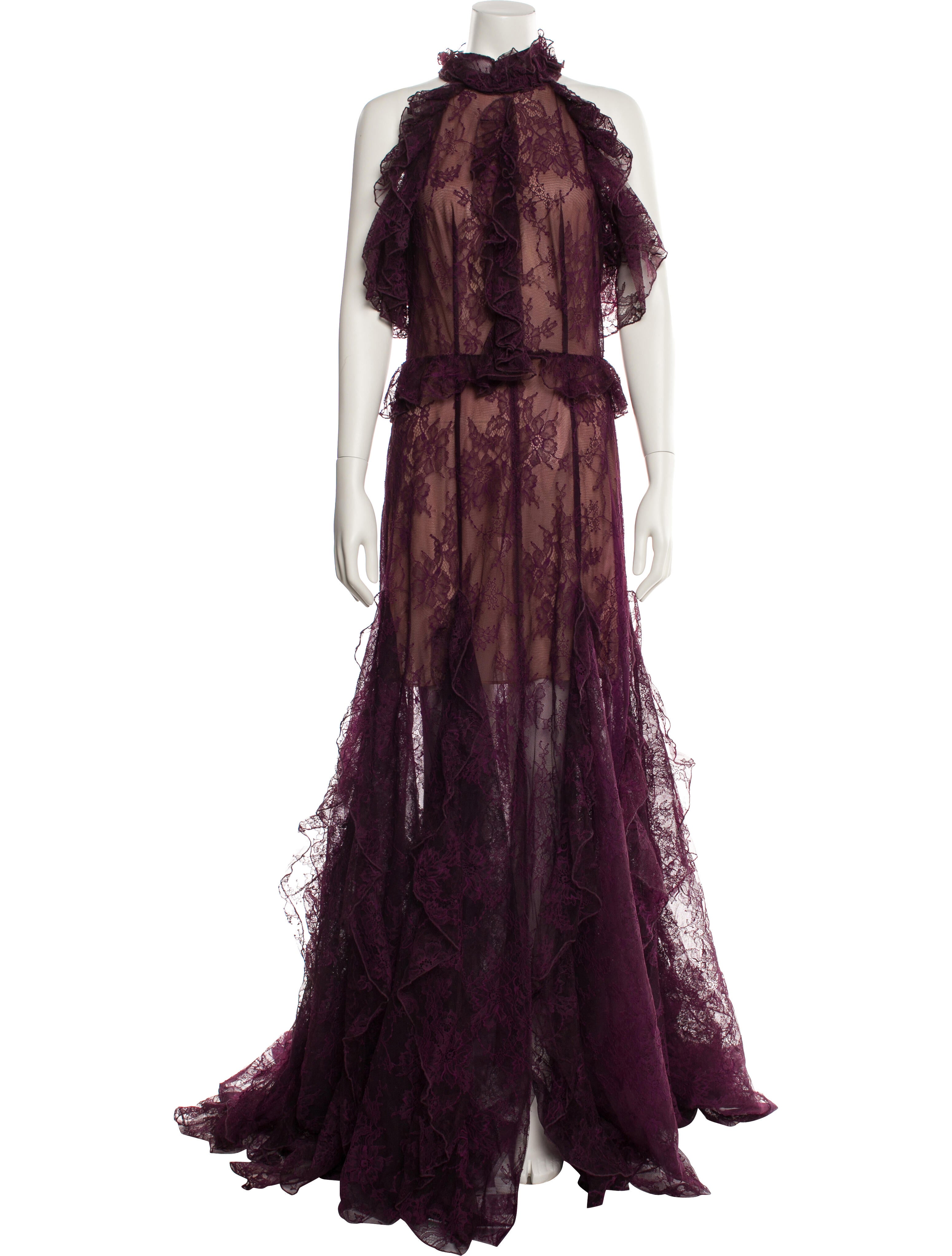 Costarellos Lace Long Dress