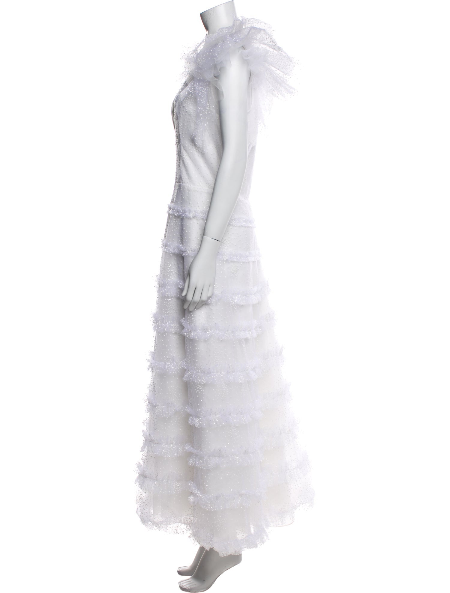 Costarellos V-Neck Long Dress