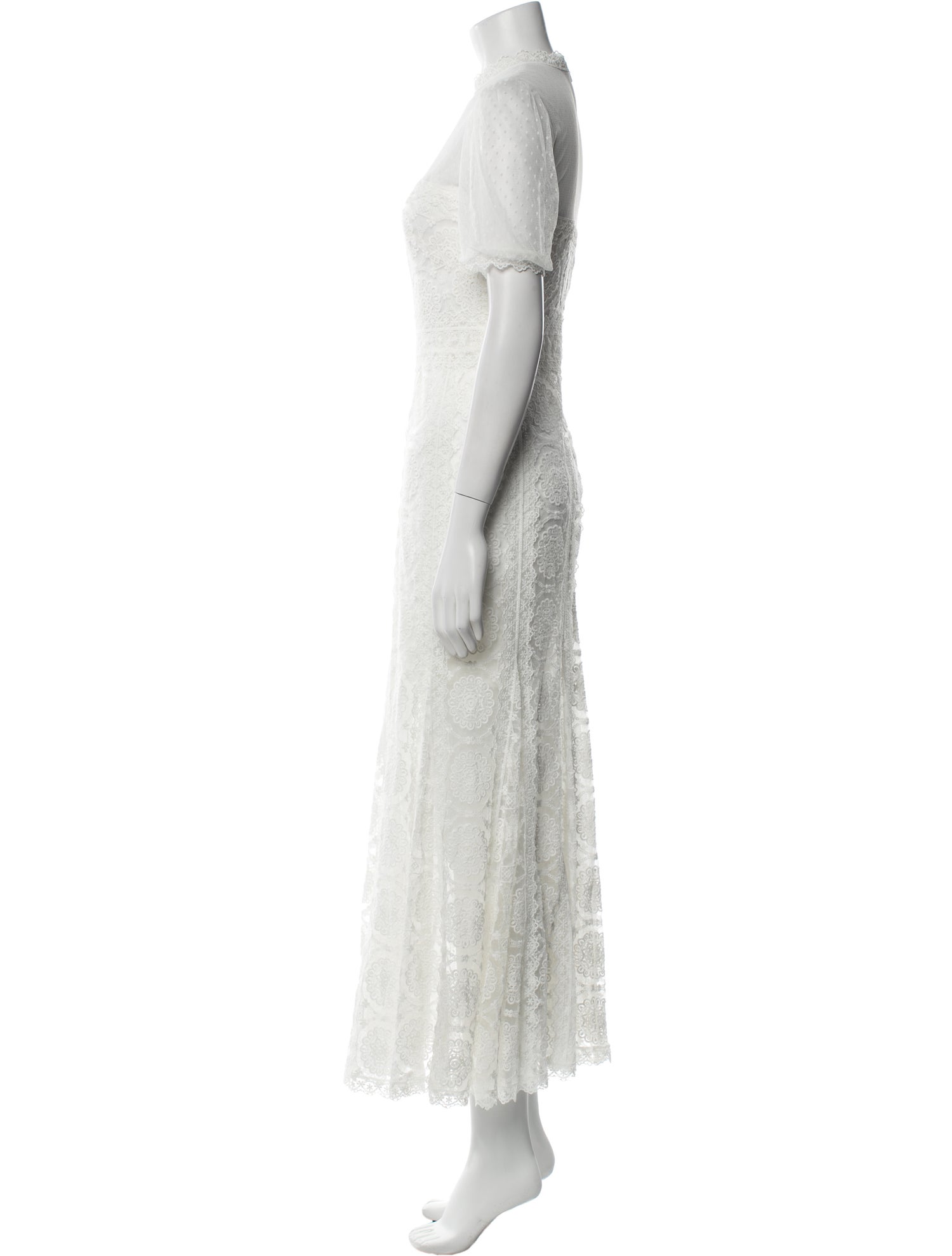 Costarellos Lace Pattern Long Dress