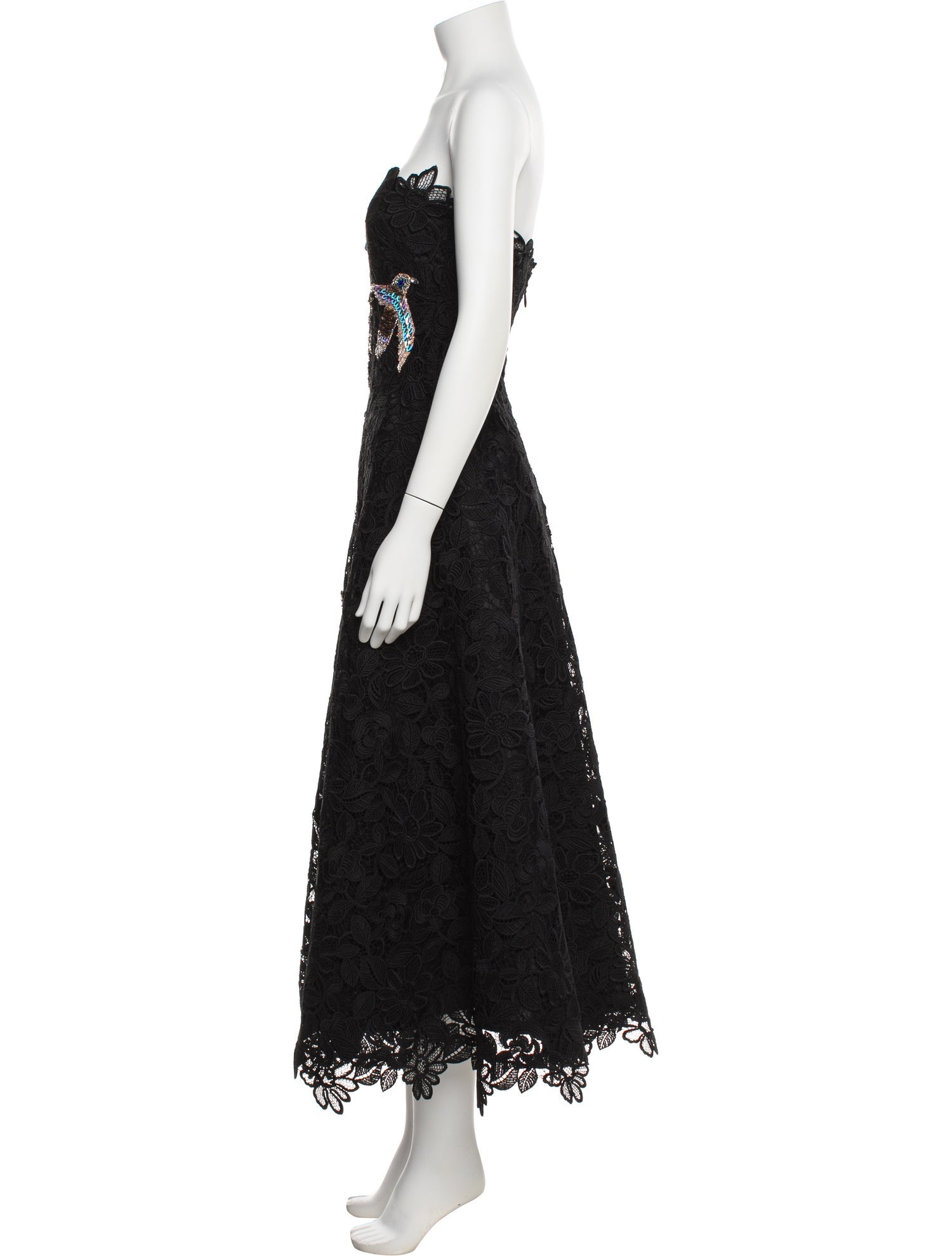 Costarellos Lace Pattern Long Dress