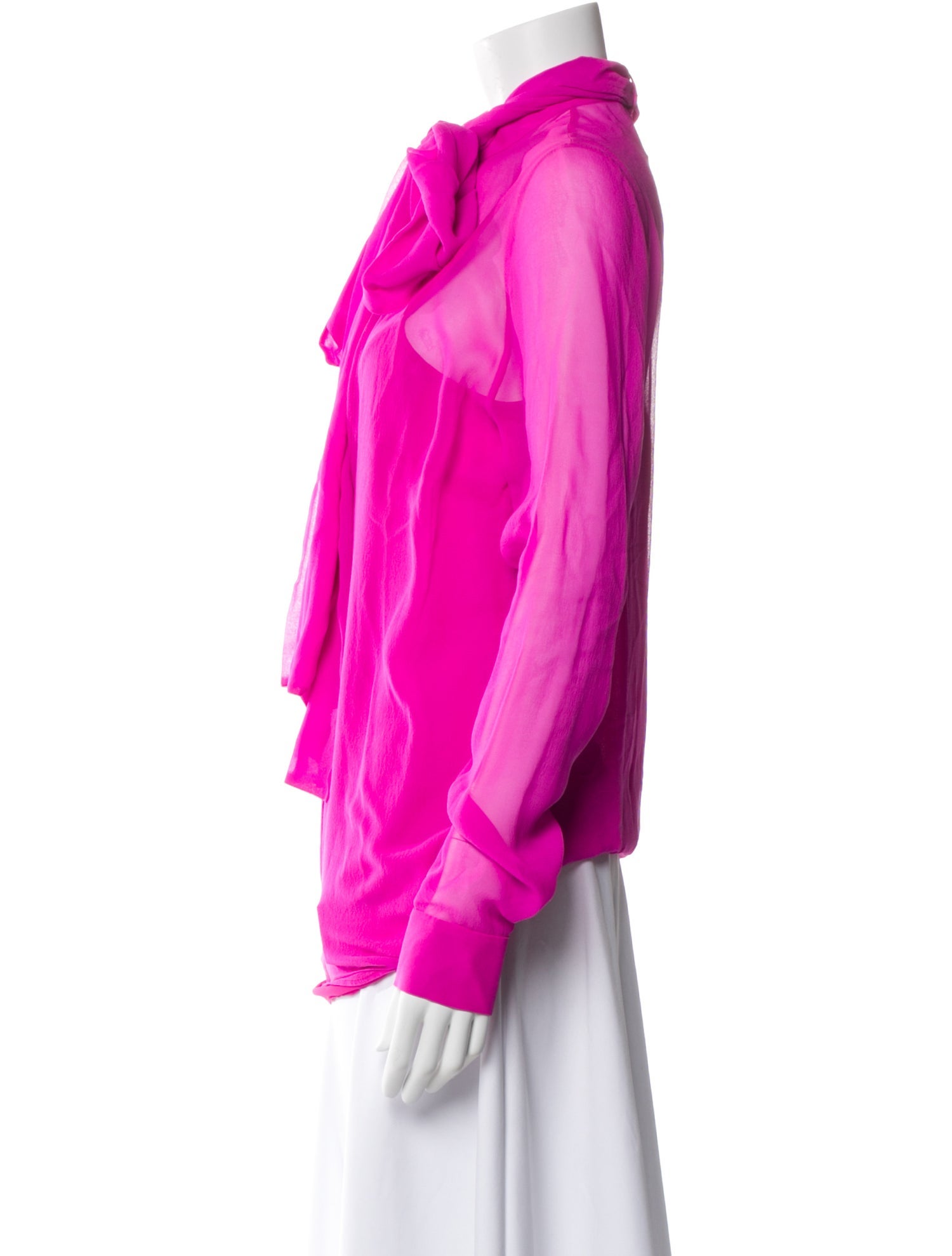 Costarellos Silk Cowl Neck Blouse