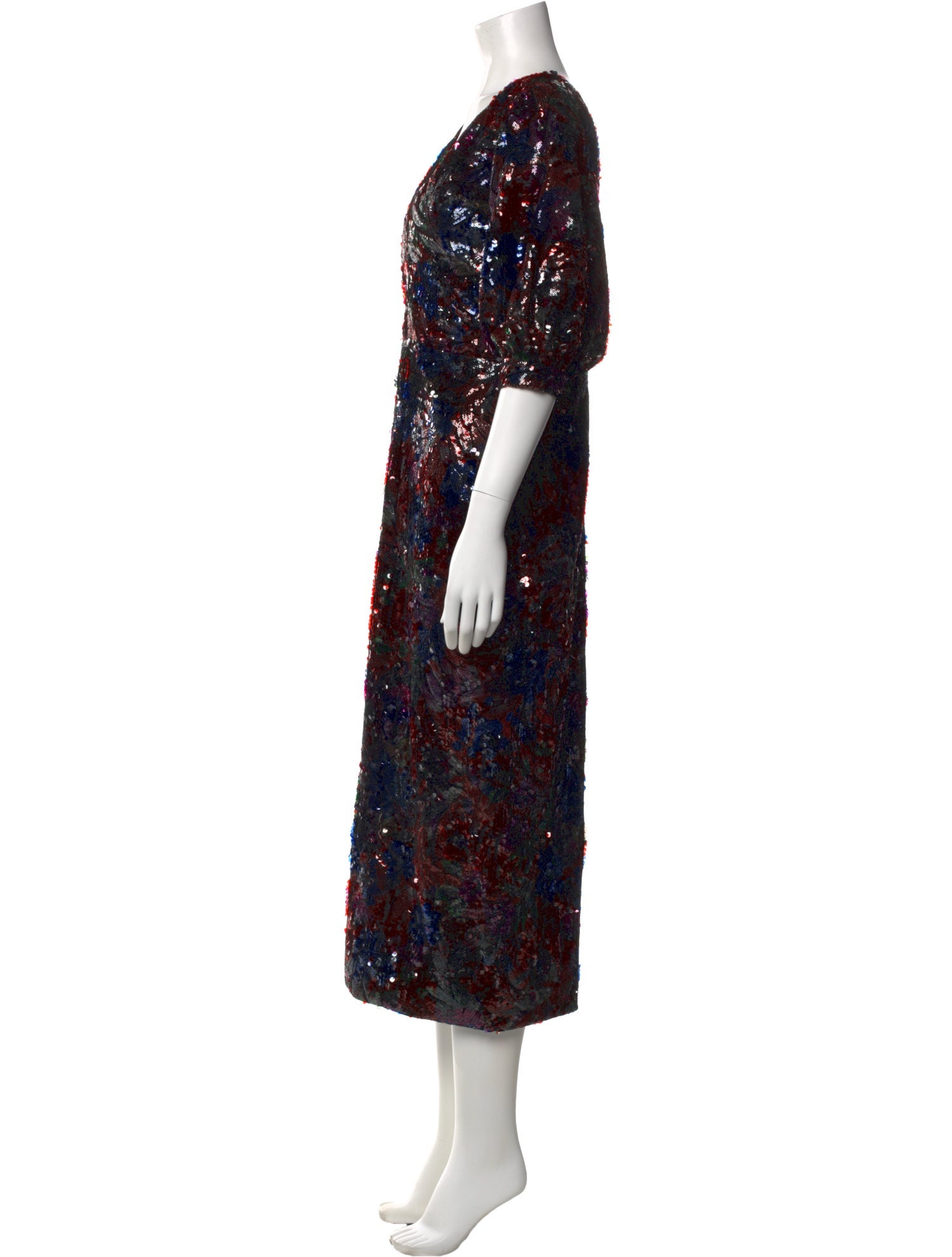 Costarellos Floral Print Midi Length Dress