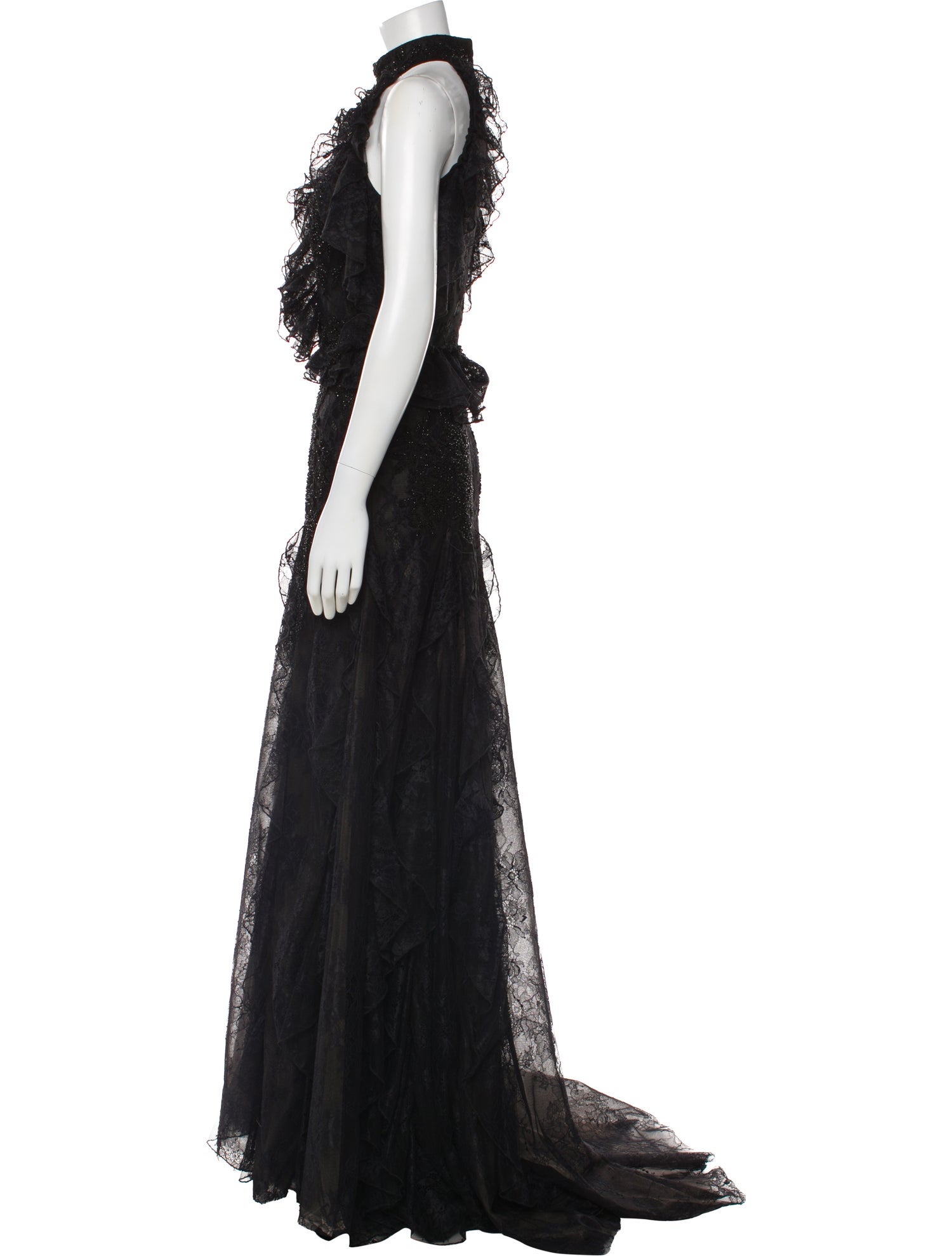 Costarellos Mock Neck Long Dress