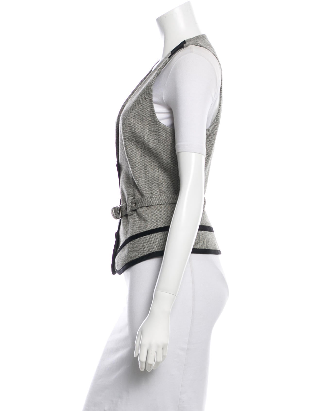 Costume National Fitted Belted Vest Clothing COT22107 The RealReal