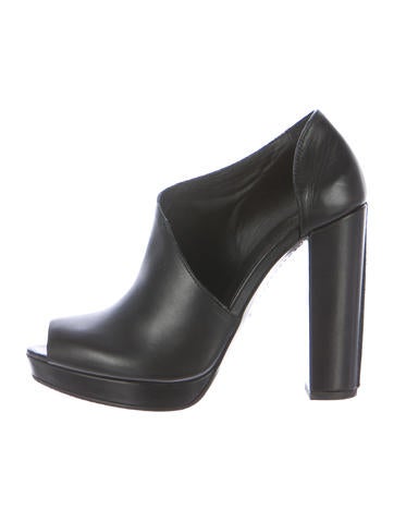 Costume National Peep-Toe Leather Booties