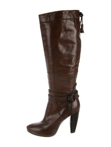 Costume National Leather Knee-High Boots