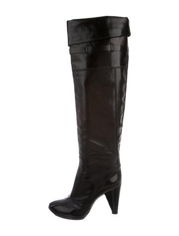 Costume National Leather Knee-High Boots