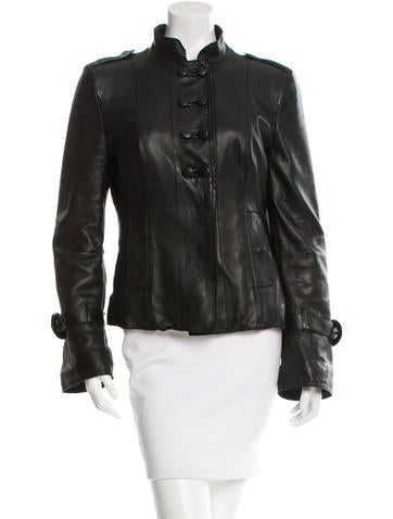 Costume National Leather Double-Breasted Jacket