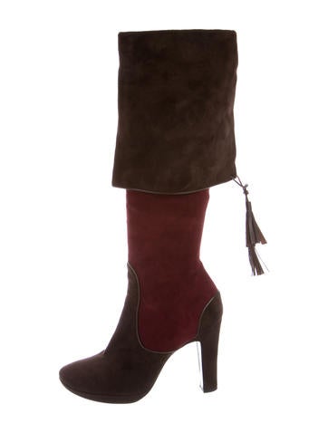 Costume National Suede Knee-High Boots