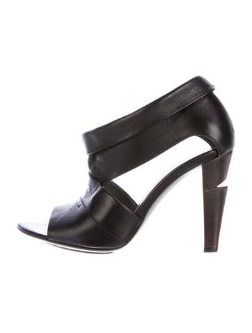 Costume National Leather Cutout Booties