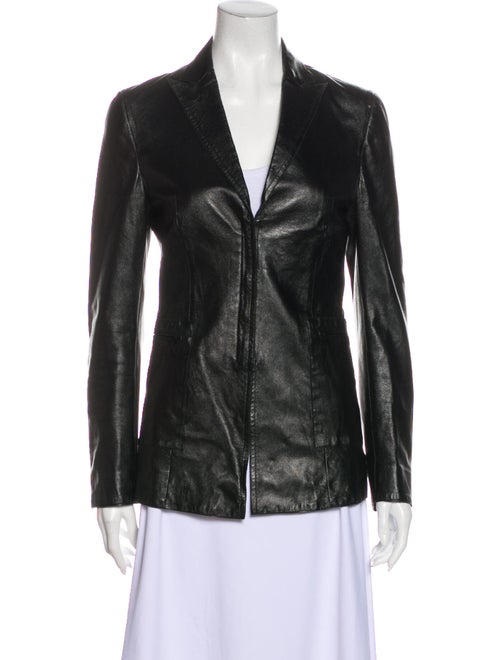 Costume National Leather Blazer Black