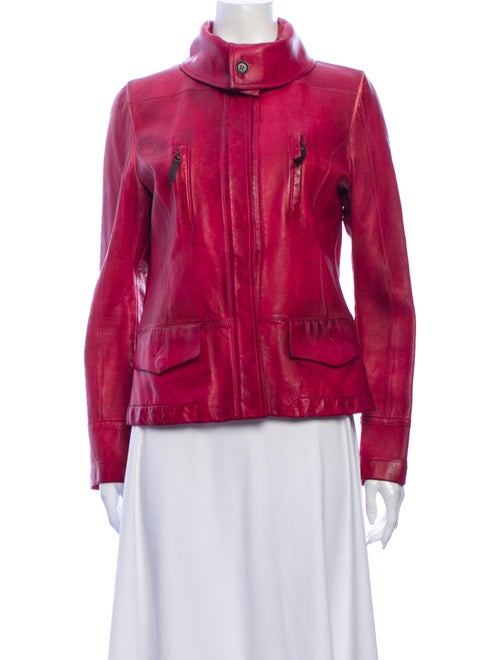 Costume National Leather Jacket Red