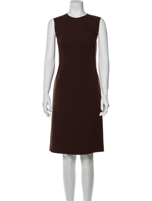 Costume National Crew Neck Knee-Length Dress Brown