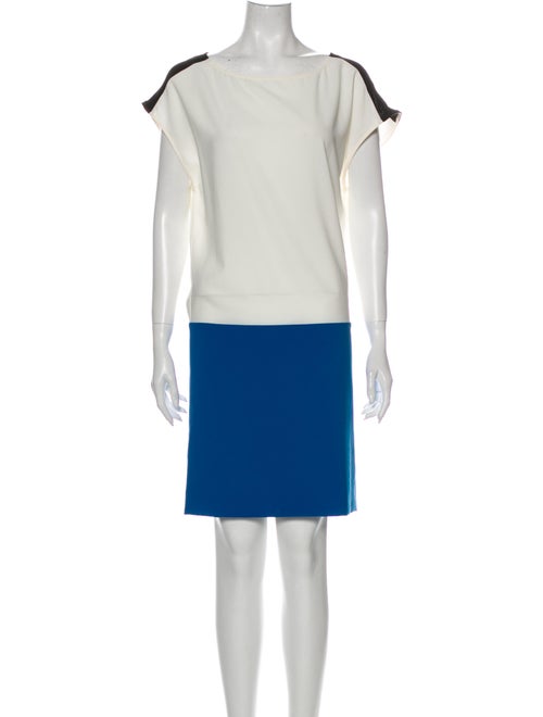 Costume National Colorblock Pattern Mini Dress Whi