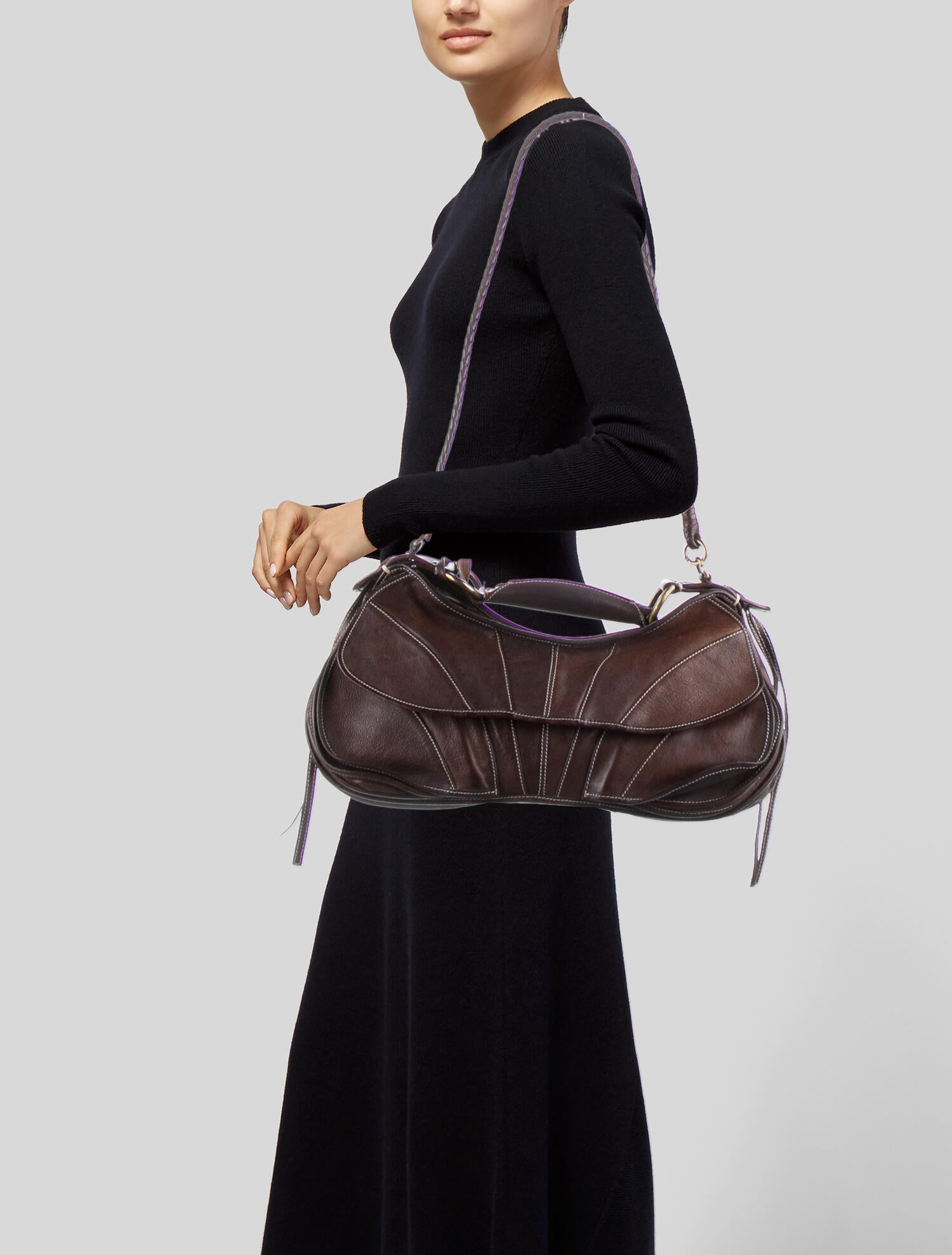 Costume National Leather Handle Bag - Brown Handle Bags, Handbags