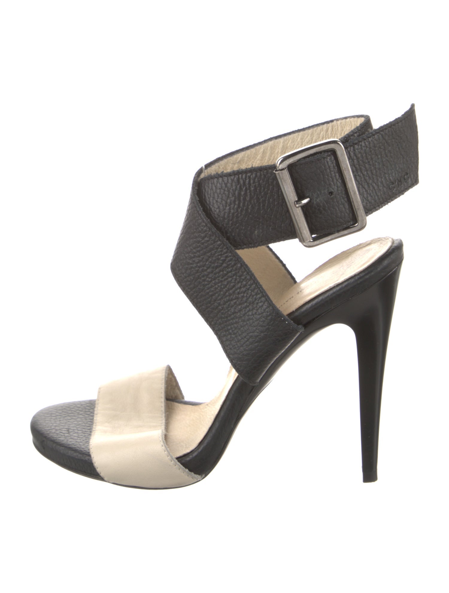 Costume National Leather Colorblock Pattern Sandals