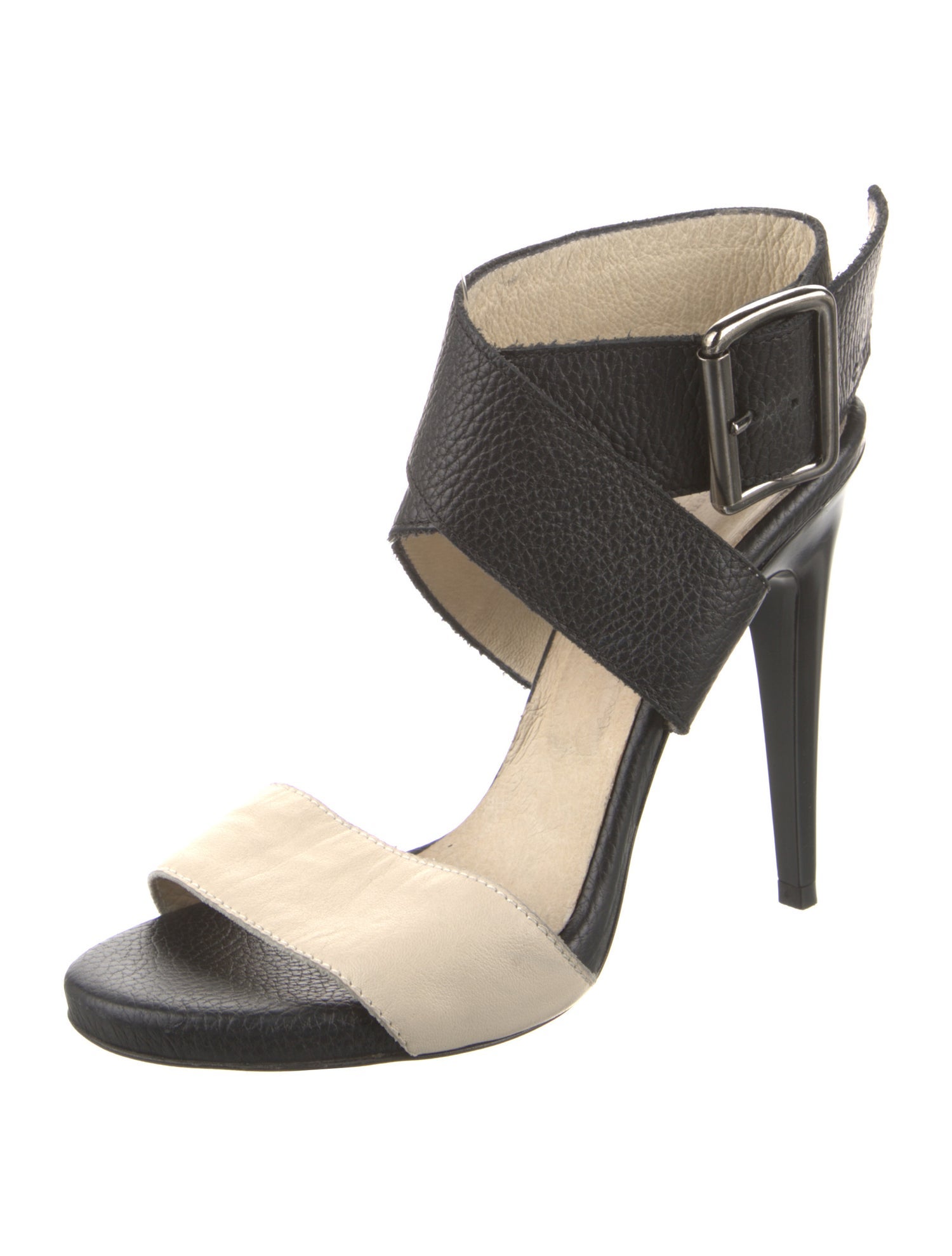 Costume National Leather Colorblock Pattern Sandals