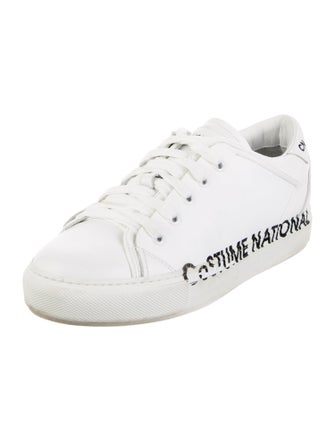 Costume National Leather Graphic Print Sneakers