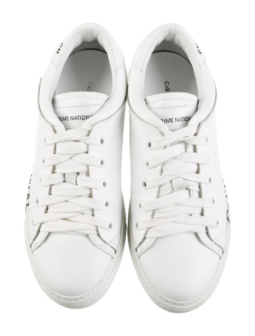 Costume National Leather Graphic Print Sneakers