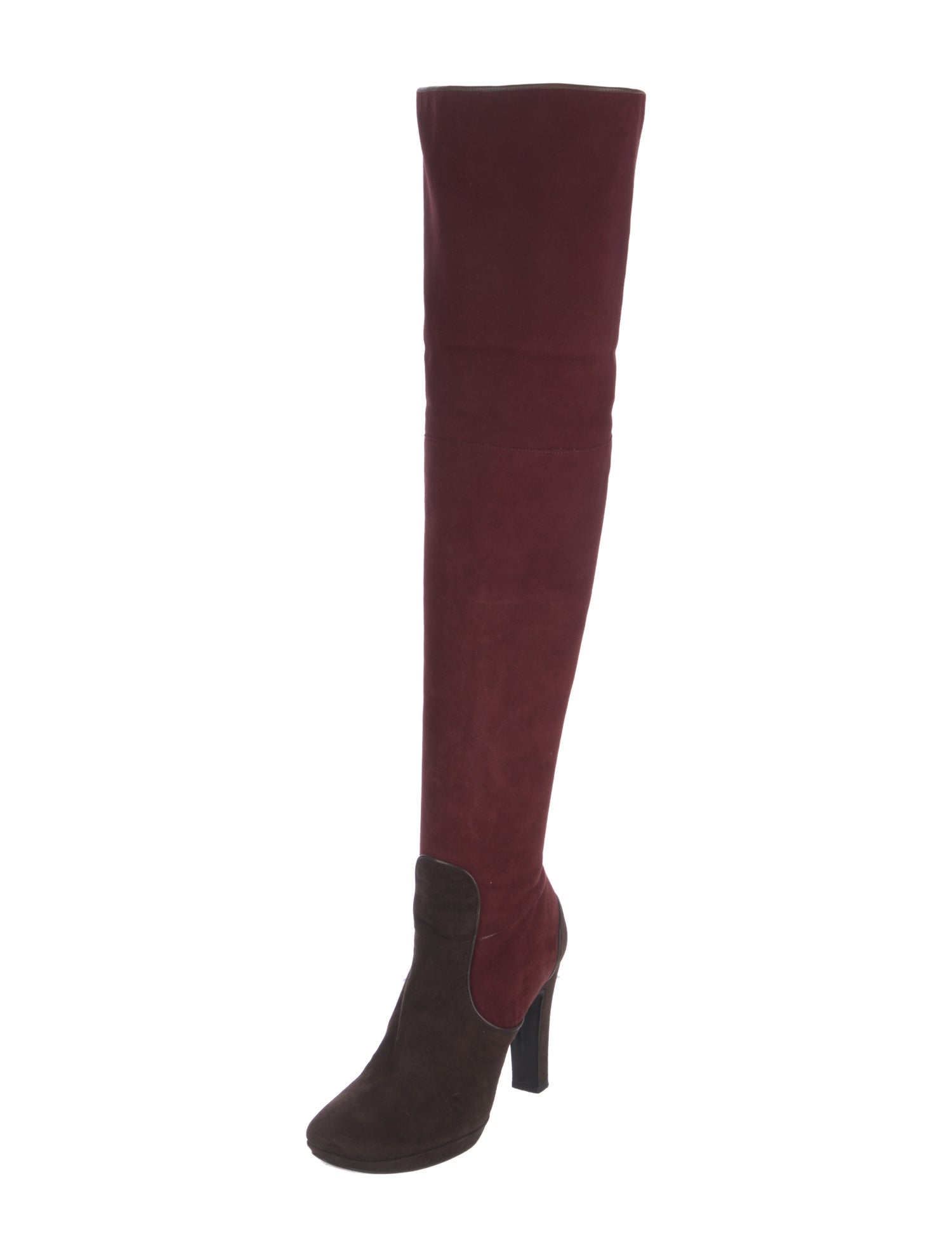 Costume National Suede Colorblock Pattern Boots