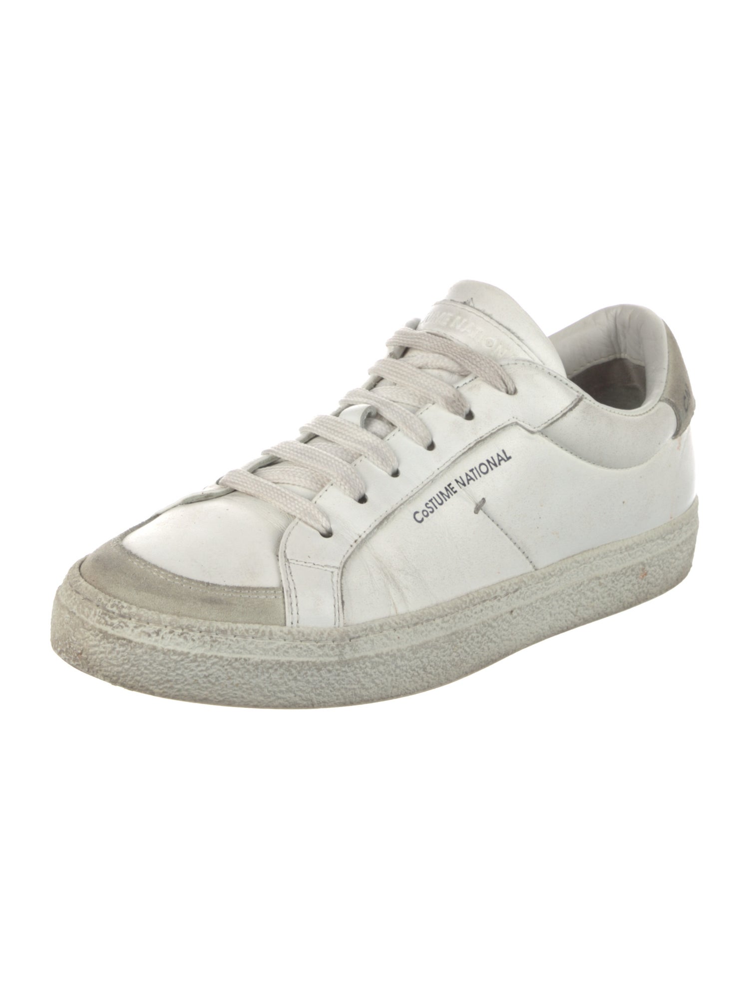 Costume National Leather Colorblock Pattern Sneakers