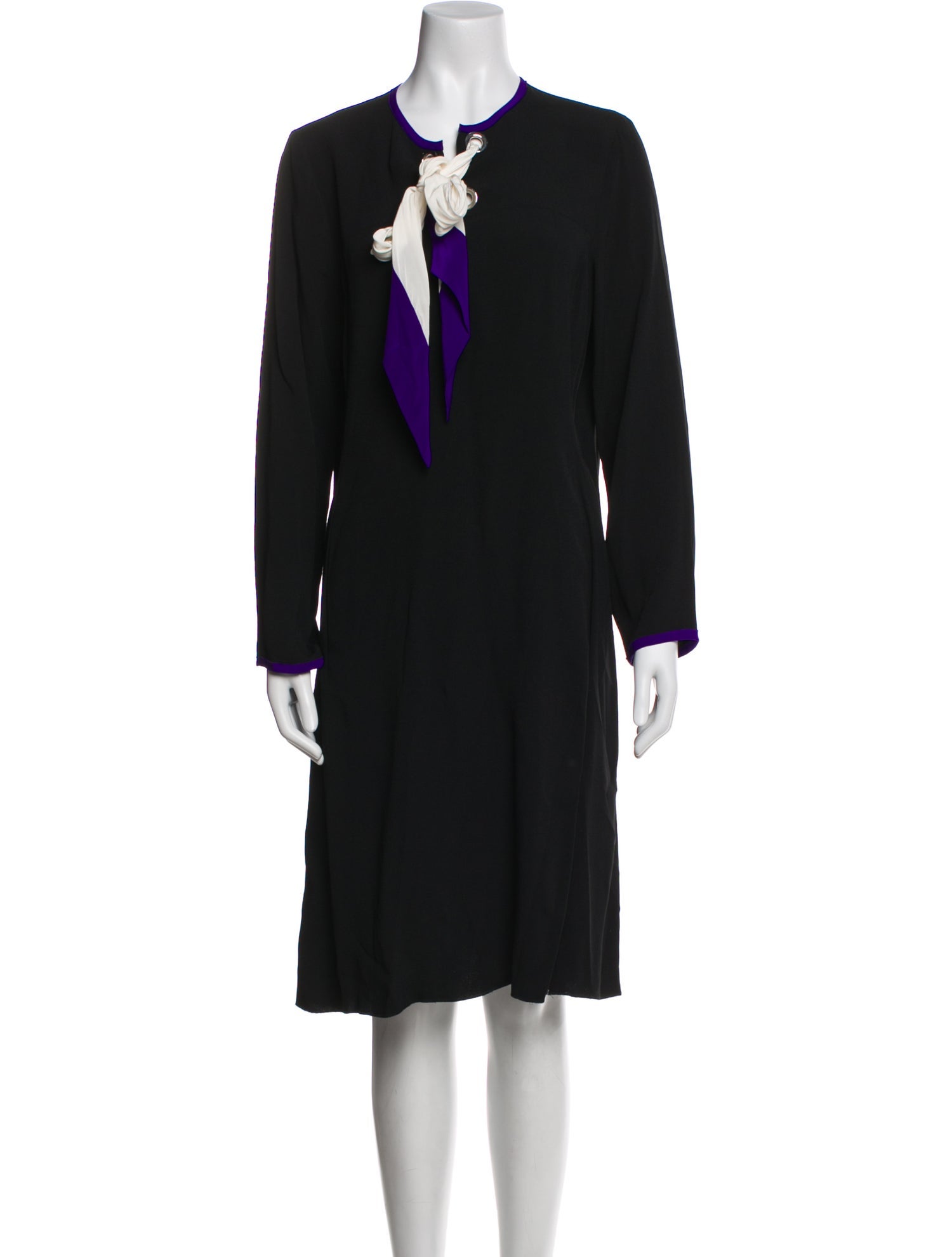 Costume National V-Neck Knee-Length Dress