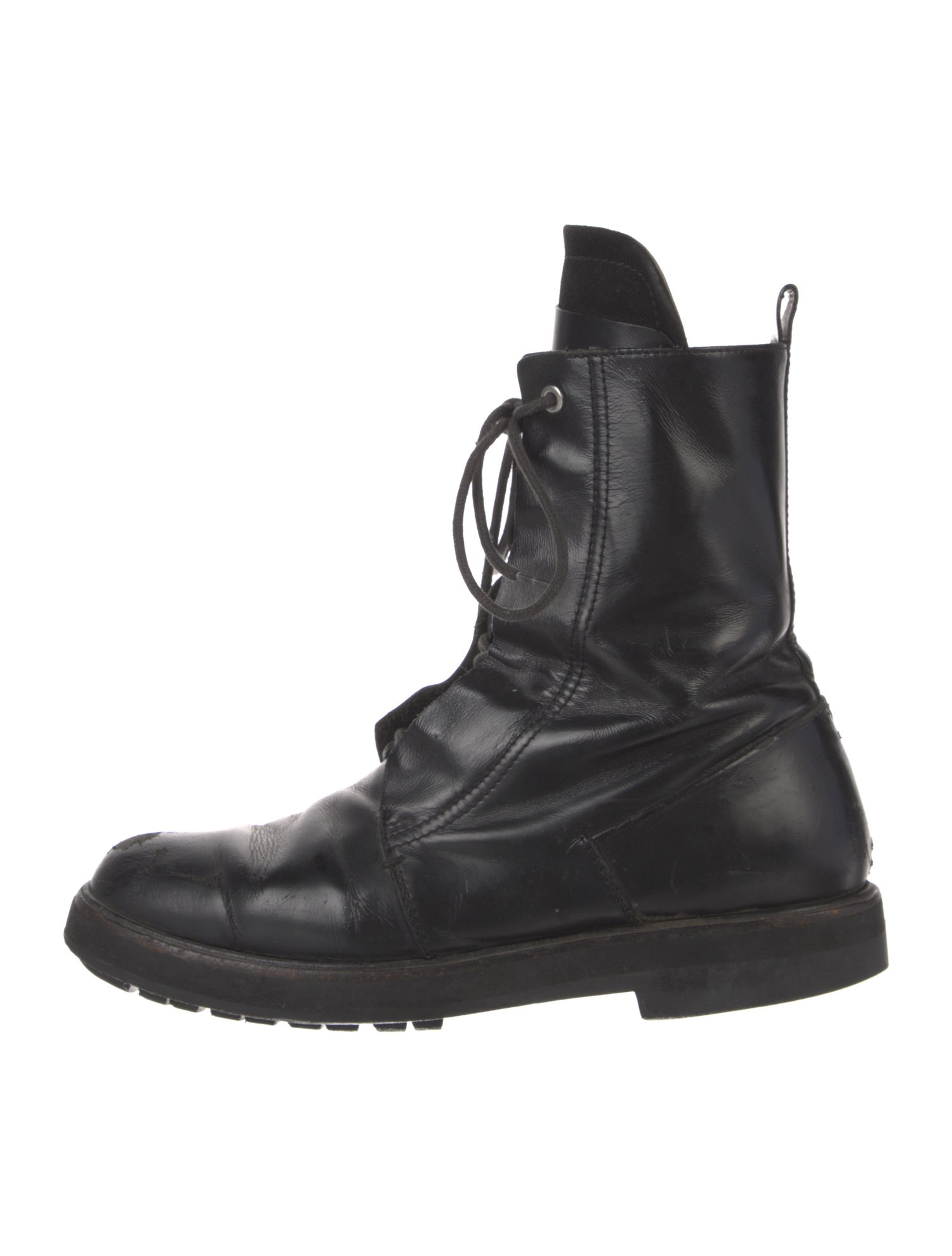 Costume National Patent Leather Combat Boots