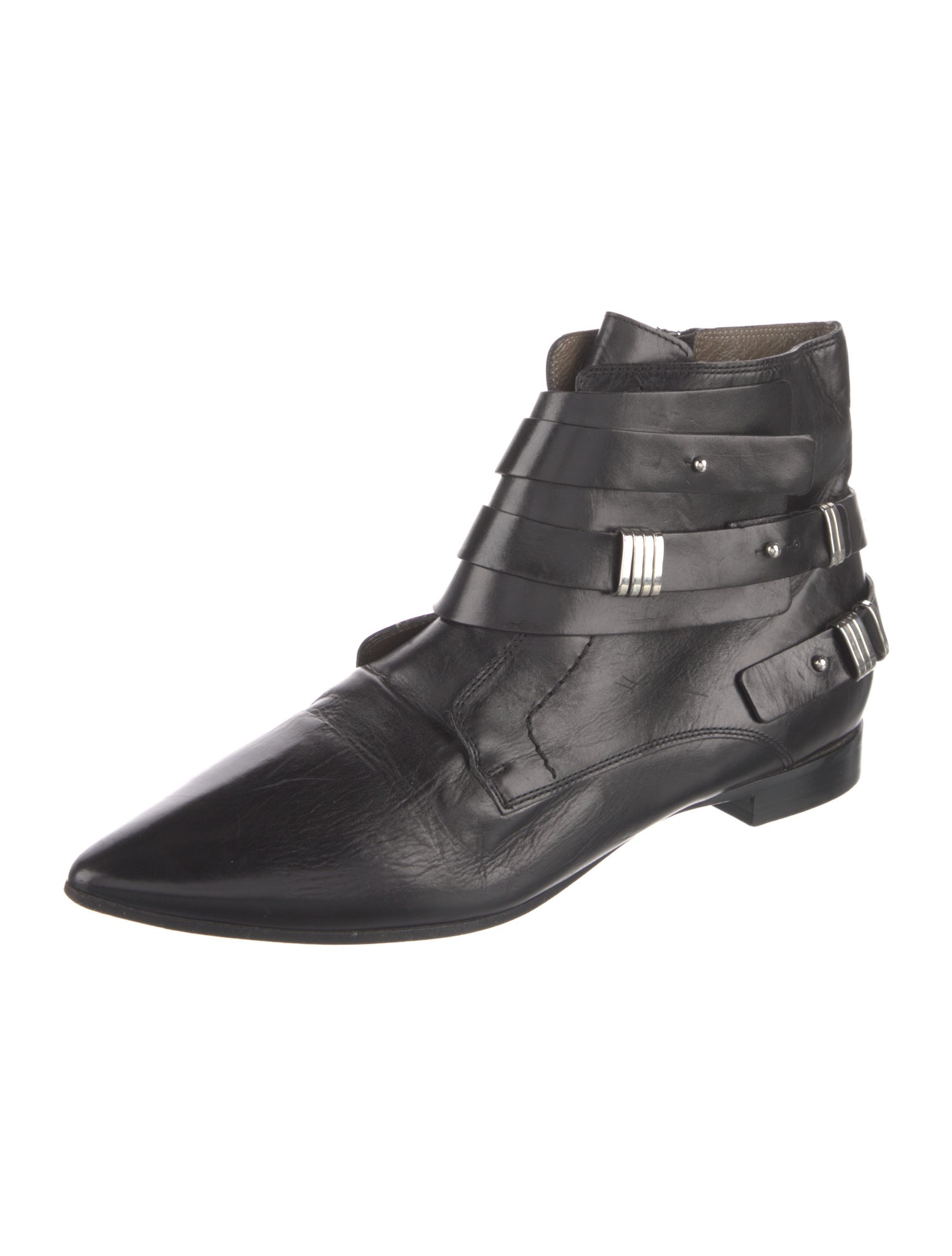 Costume National Leather Moto Boots