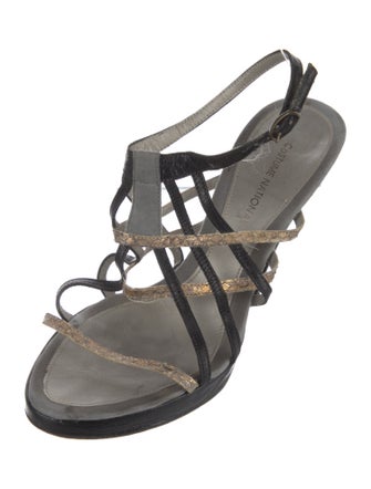 Costume National Leather Gladiator Sandals