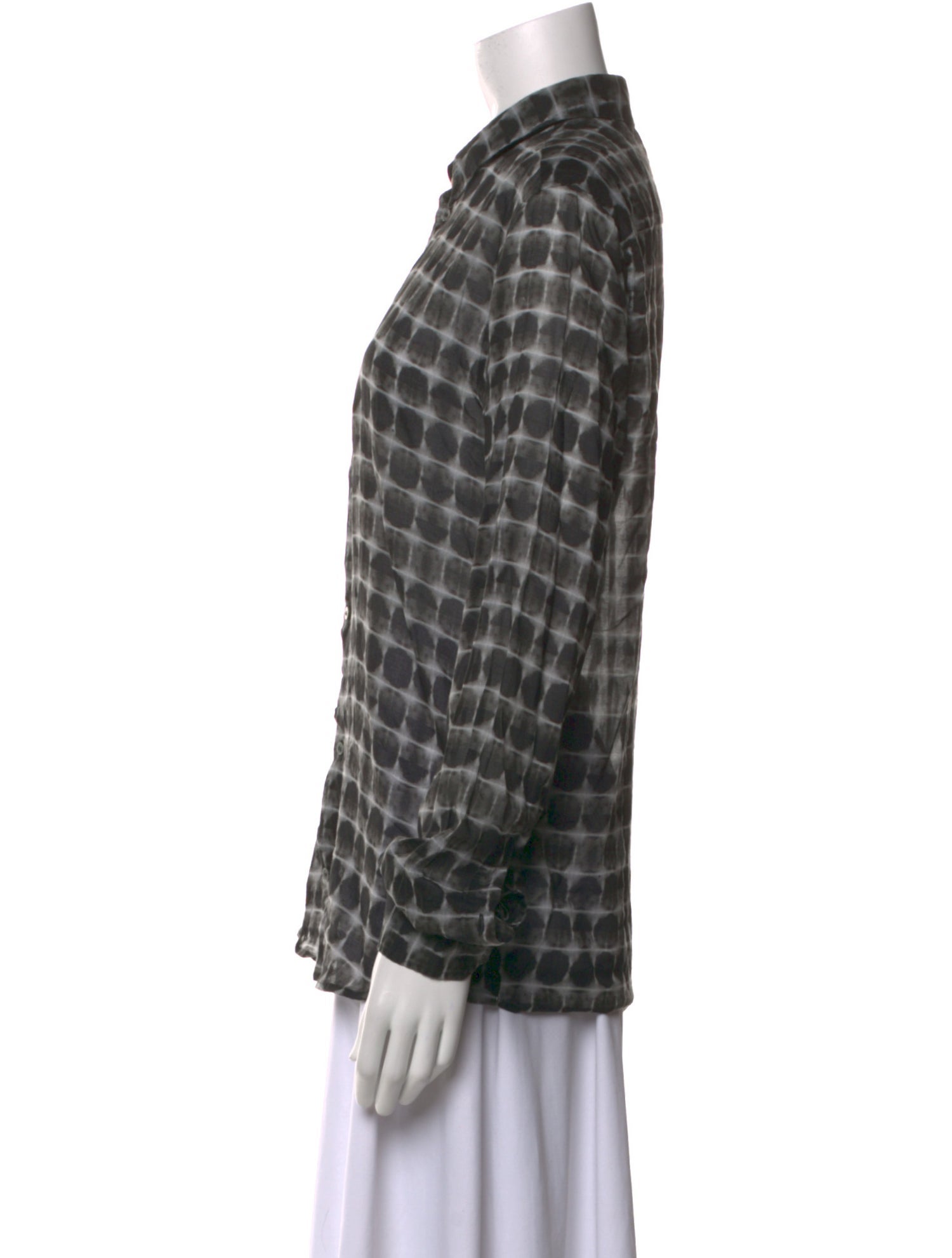 Costume National Plaid Print Long Sleeve Button-Up Top w/ Tags