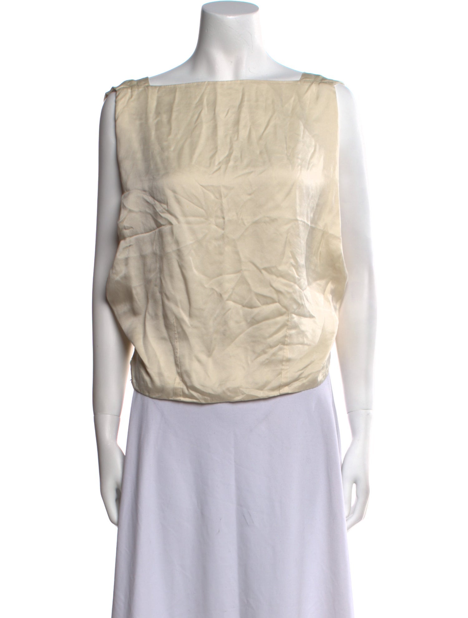 Costume National Silk Bateau Neckline Top