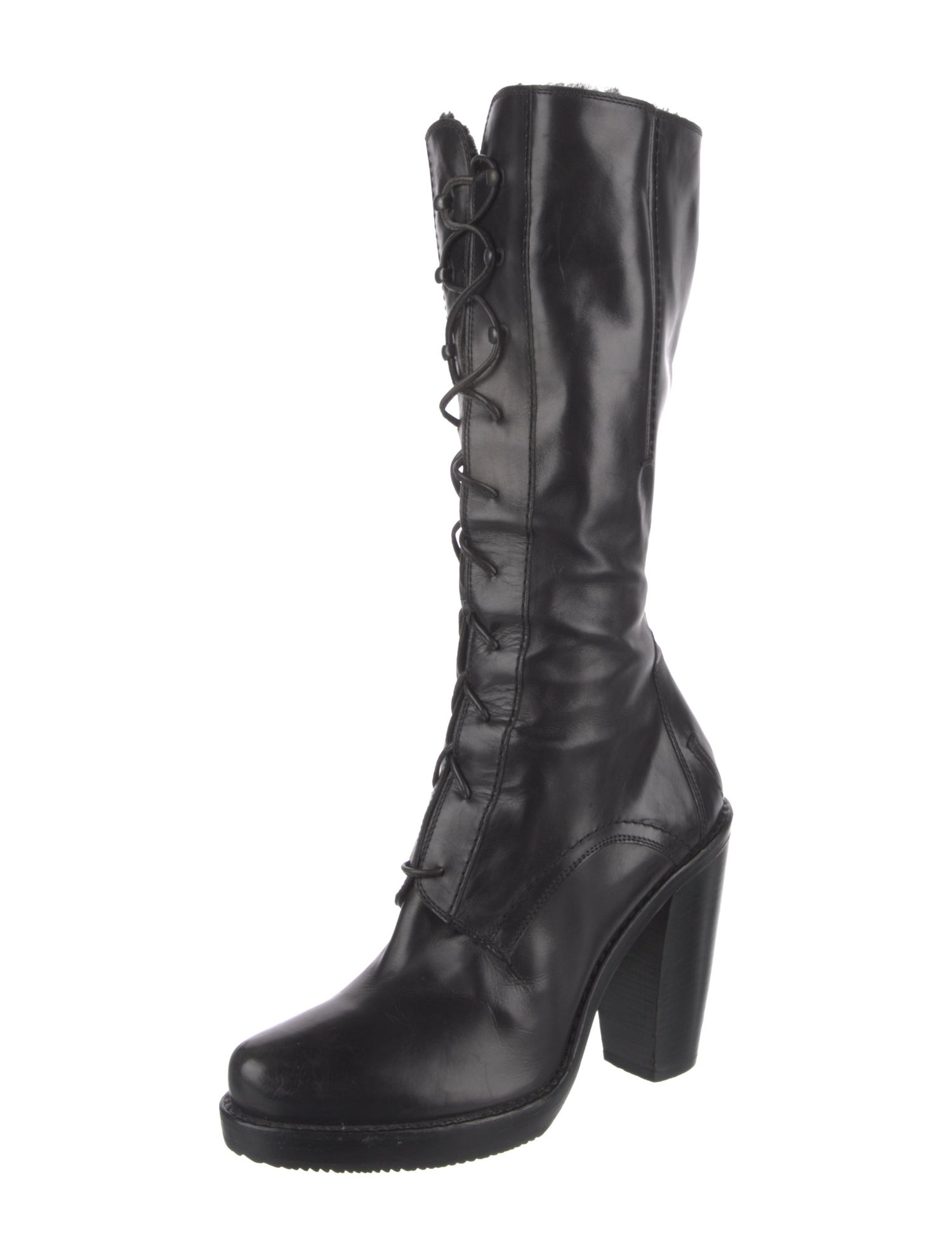 Costume National Vintage Leather Lace-Up Boots