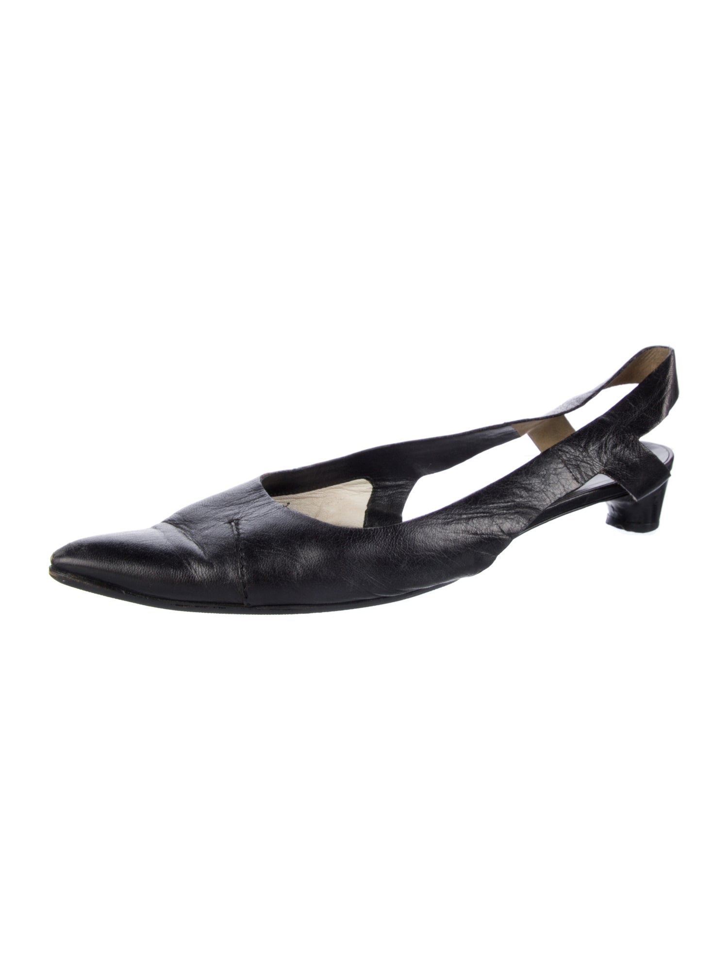 Costume National Vintage Leather Slingback Pumps