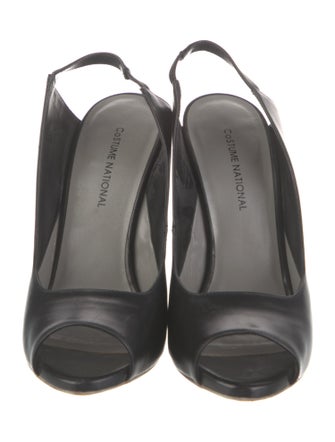 Costume National Leather Slingback Pumps