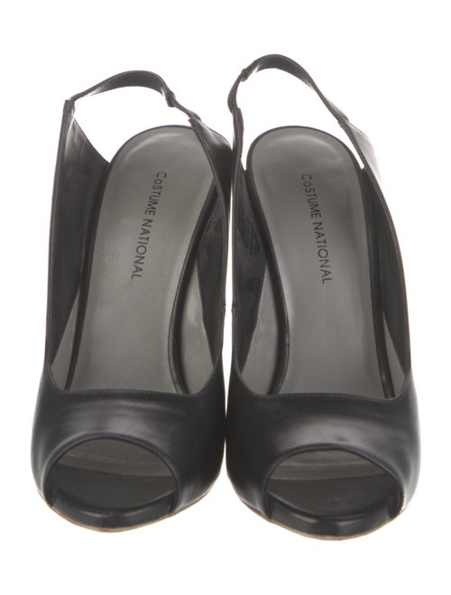Costume National Leather Slingback Pumps