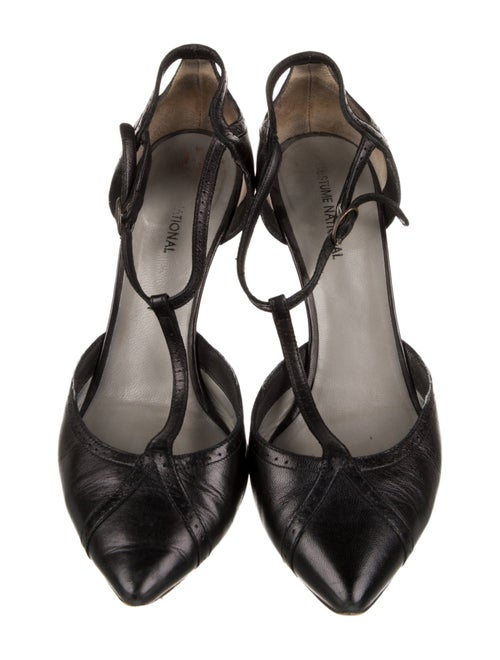 Costume National Leather T-Strap Pumps
