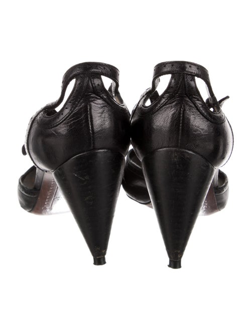 Costume National Leather T-Strap Pumps