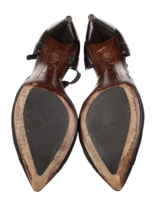 Costume National Leather T-Strap Pumps