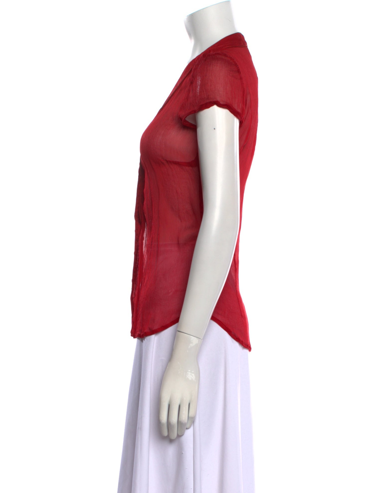 Costume National V-Neck Short Sleeve Blouse