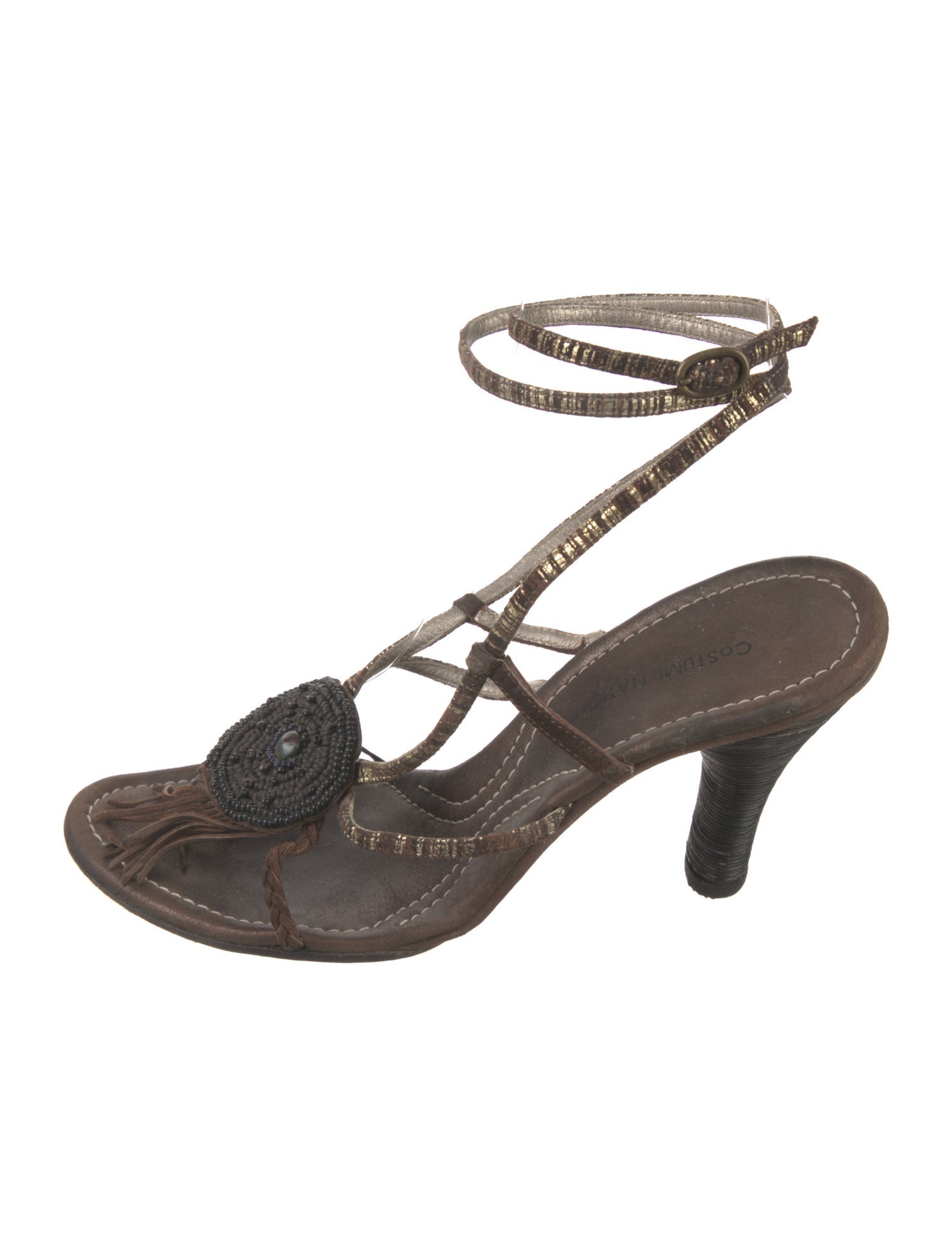 Costume National Leather Gladiator Sandals