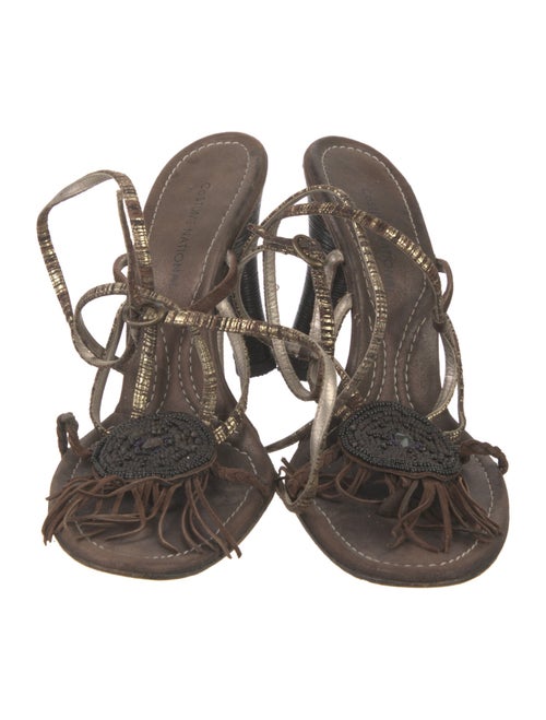 Costume National Leather Gladiator Sandals