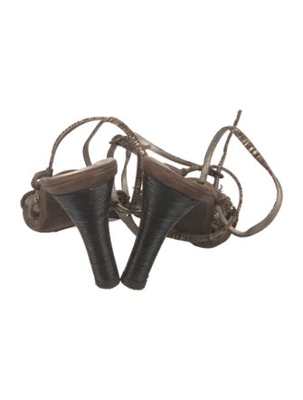 Costume National Leather Gladiator Sandals