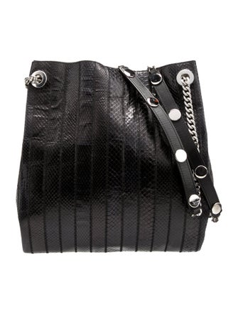 Costume National Embossed Leather Bucket Bag