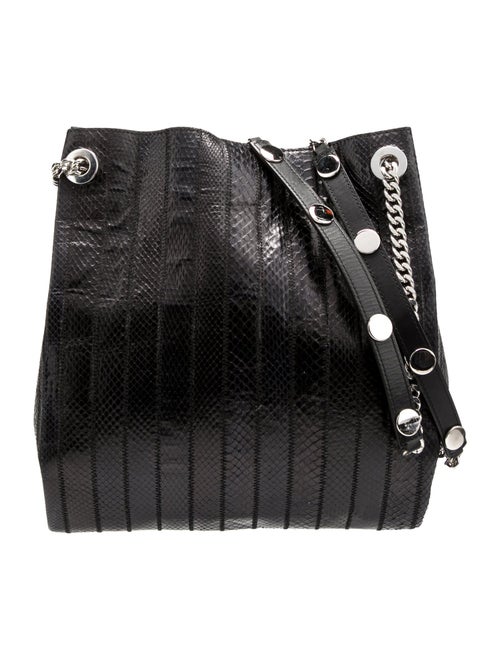 Costume National Embossed Leather Bucket Bag